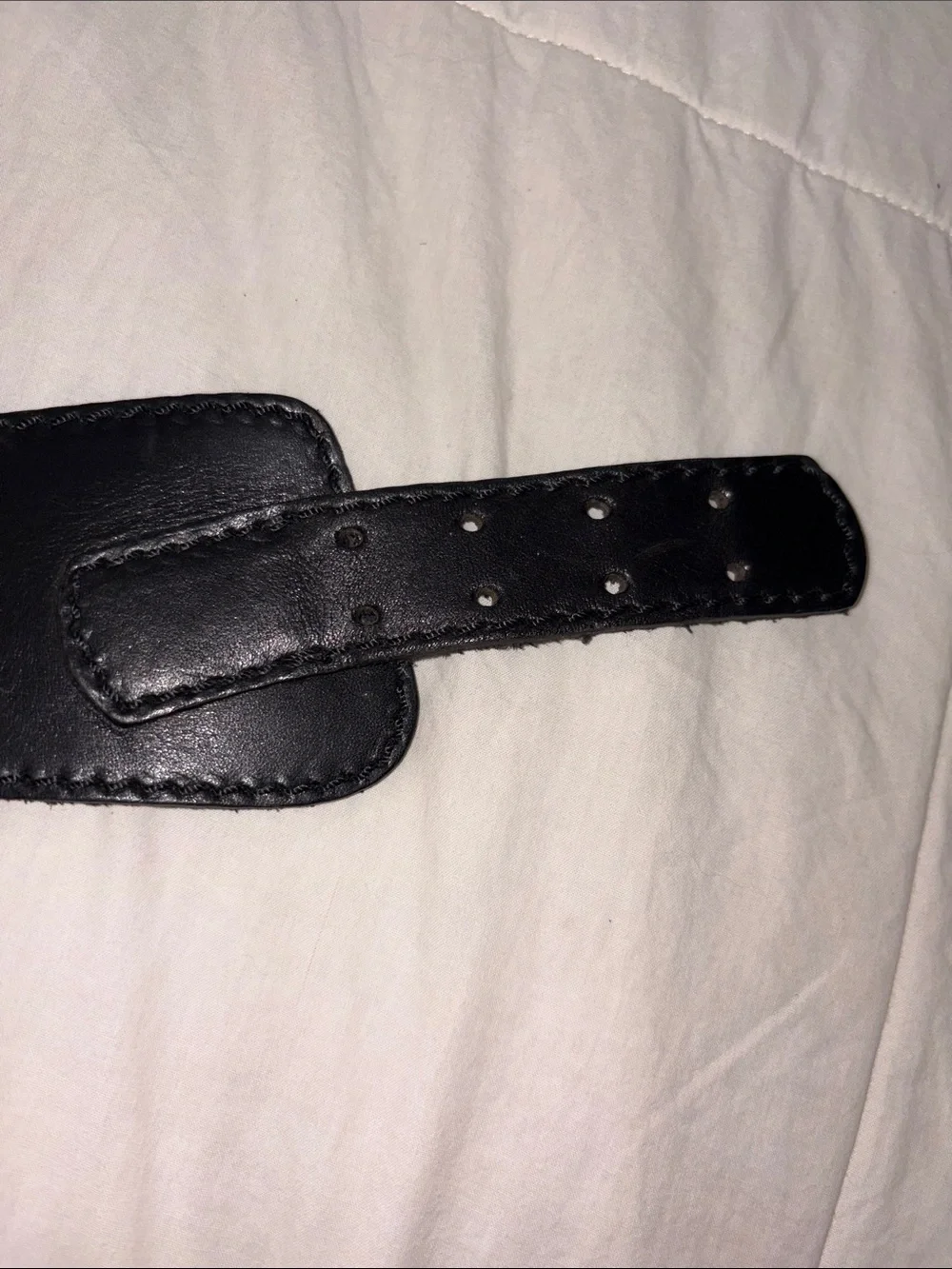 Harley Davidson Vintage 2000 Genuine Leather Logo Embroidered Contour Belt